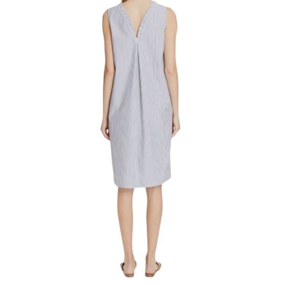 Lafayette 148 New York Blue Striped Sleeveless Convertible Shift Dress NWT Sz M - Picture 2 of 12